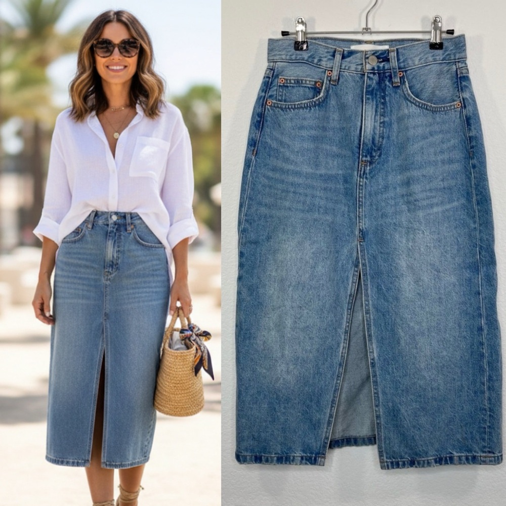 Denim‎ Forum The 90s Halle Skirt Midi length size 25